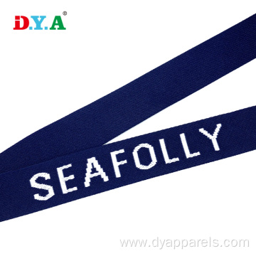 custom 3.8 cm navy polyester jacquard webbing